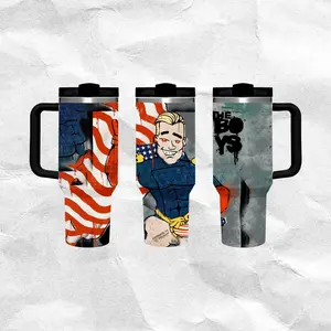 Homelander - The Boys Water Bottle Stainless Steel Thermos Keeps Drinks Hot Cold 24H Portable Travel Mug Gothic Minimal Design Gift for Him Her