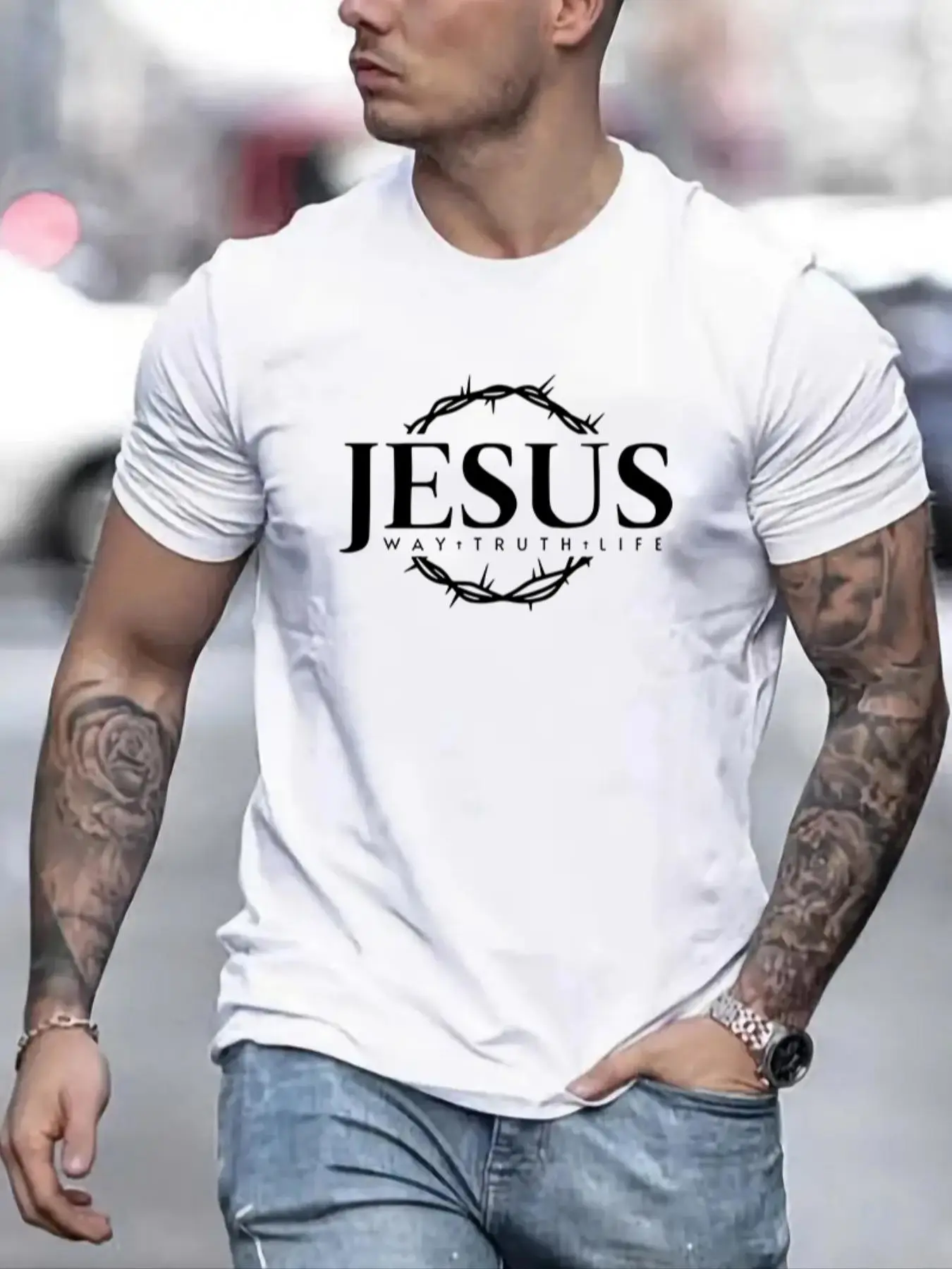 Men's Regular Fit Letter Graphic Round Neck Tee, Casual Streetwear Short Sleeve Crew Neck T-shirt for Summer, Graphic Tees, Fashion Men's Top for Dail
