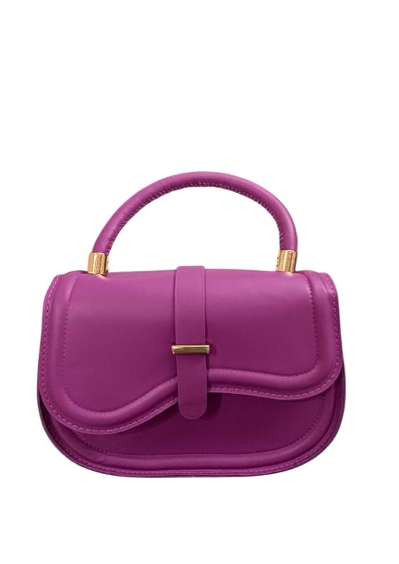 Elegant Purple Handbag with Gold Accents and Secure Closure for Everyday Use