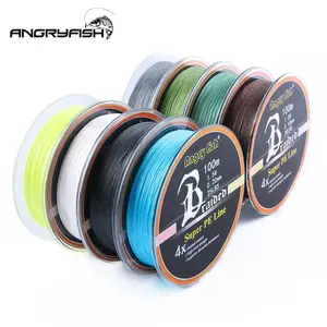 Angryfish Pe Braided Fishing Line, Strong 4 Strand Anti-Cut Fishline, Load Capacity 15lb-60lb, Ideal for Sea Ice River Rock Fishing