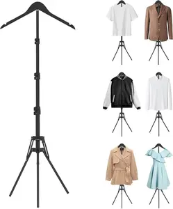 Adjustable 32-63 Inch Foldable Mannequin Torso Shirt Display Stand, Multi-use Clothing Steamer Stand for Vendors, Fits T Shirt, Graduation Cap and Gown, Dress, Jacket, Coat