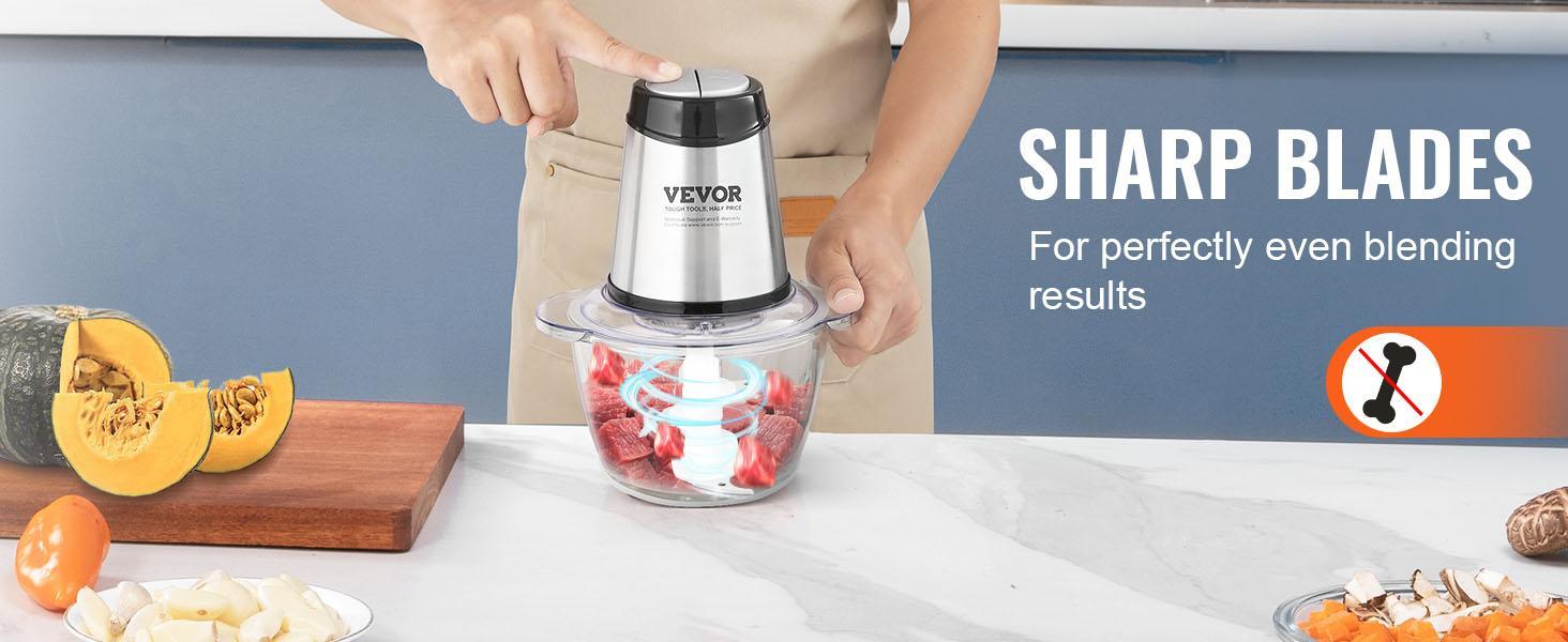 VEVOR Food Processor, TikTokShopBlackFriday, Electric Meat Grinder with 4 Stainless Steel Blades, 400W Electric Food Chopper, 5 Cup Glass Bowl, 2 Speeds Food Grinder for Baby Food, Meat, Onion, Vegetables VEVOR Food Processor, TikTokShopBlackFriday, Electric Meat Grinder with 4 Stainless Steel Blades, 400W Electric Food Chopper, 5 Cup Glass Bowl, 2 Speeds Food Grinder for Baby Food, Meat, Onion, Vegetables