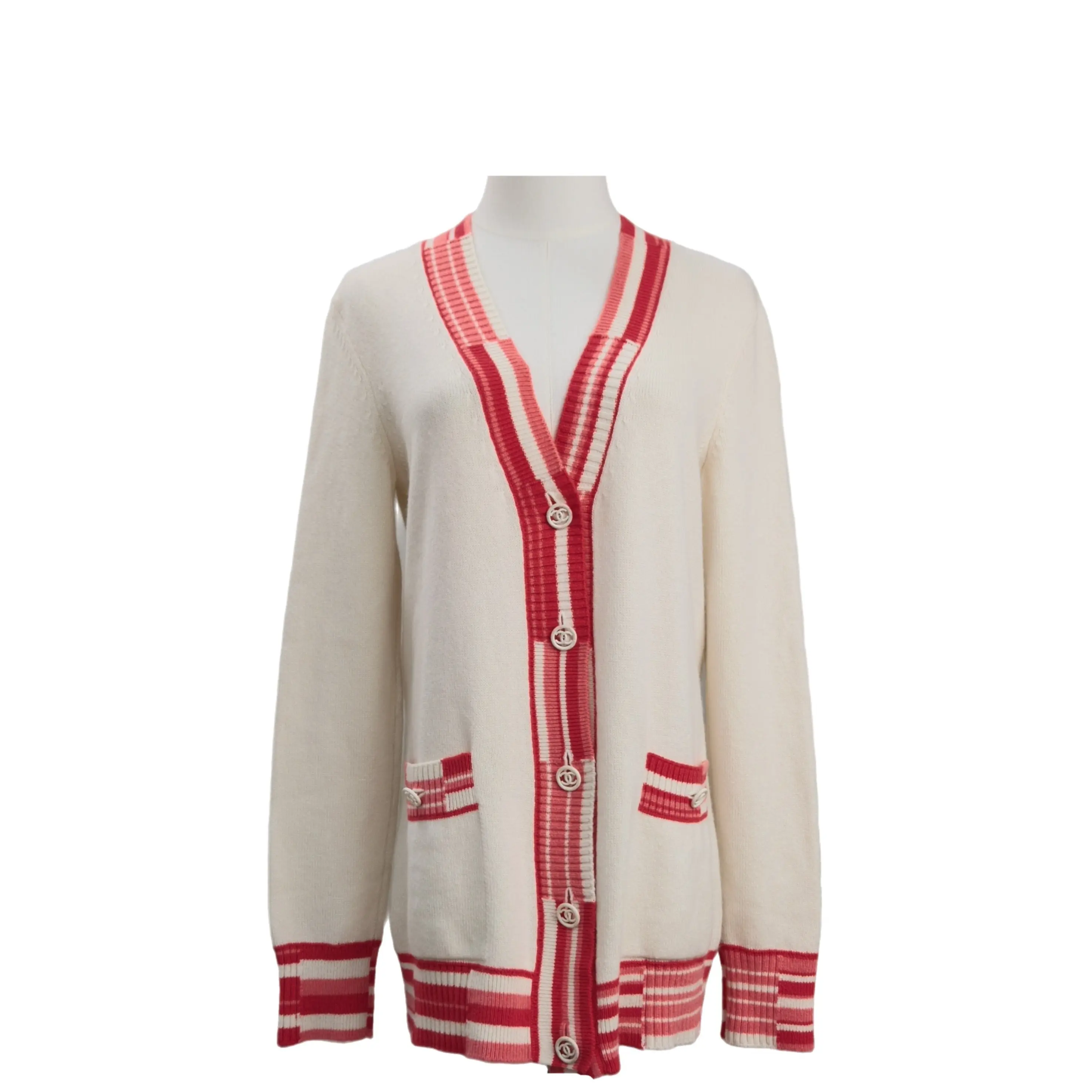 Chanel Jacket Jersey White Red (zz091626a8r) [Shanghai]