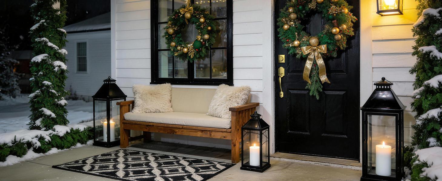 Brightify Antique Brass Front Door Handle No Lock, Classic Exterior Door Handle, Entry Door Handle Reversible for Left & Right Hand Doors