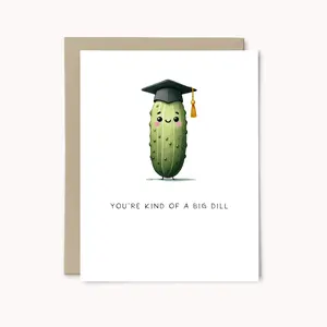 Big Dill Graduation Card, Funny Pickle Grad Card, Cute Congratulations Greeting Card, Graduate Gift Card