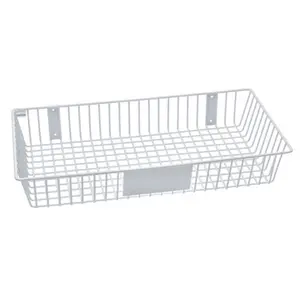 24 x 12 x 4 in. Wire Basket - White