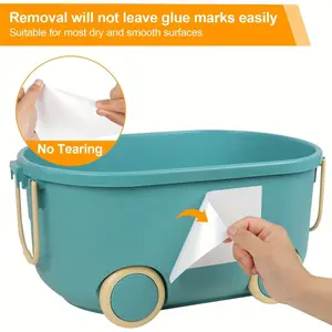 50pcs 6x4 Inch Removable Storage Bin Labels - Tear Resistant, No Residue, Matte White - Ideal for School, Home, Business