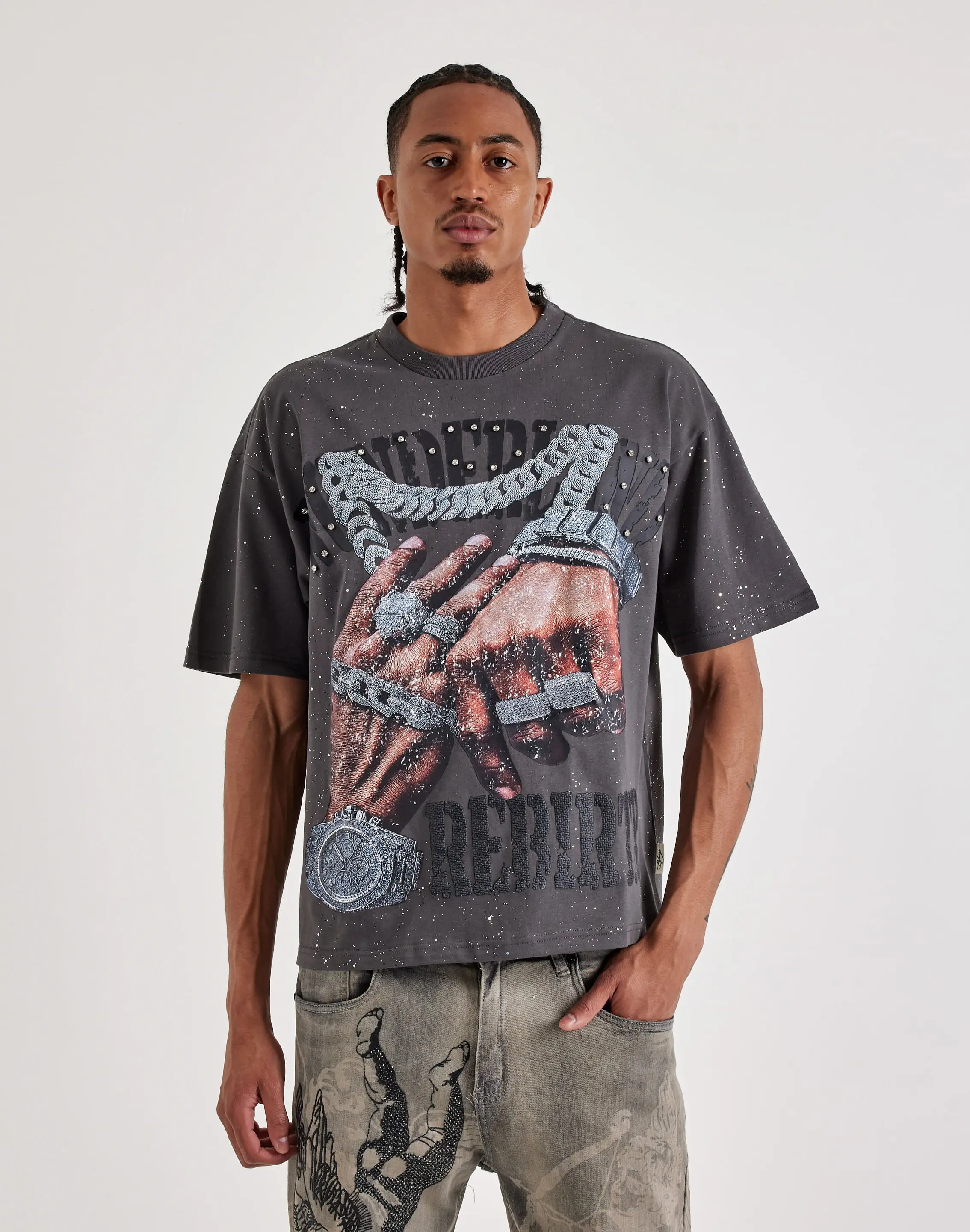 Mens BKYS Rebirth Terry Cropped Tee