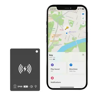 Small Wallet Tracker Card for iPhone, Compatible with Find My APP, Rechargeable Wireless Tag, Cute Design, Ideal for Luggage/pet/loss Prevention