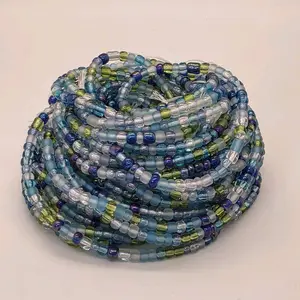 Turquoise multi waist beads(tie in 50 inch)