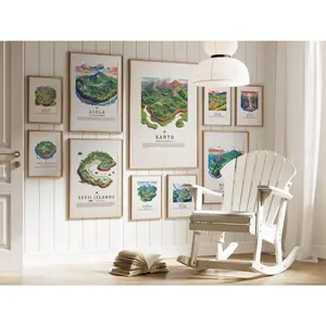 (Please note name when order) Pokemon Region Poster set, Pokemon, World of Pokemon: 10 Unique Region Posters