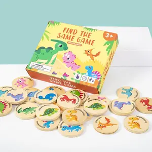 Dinosaur Pattern Matching Game, 24pcs/set Wooden Educational Toy, Concentration Memory Training Toy for Kids, Birthday Gift