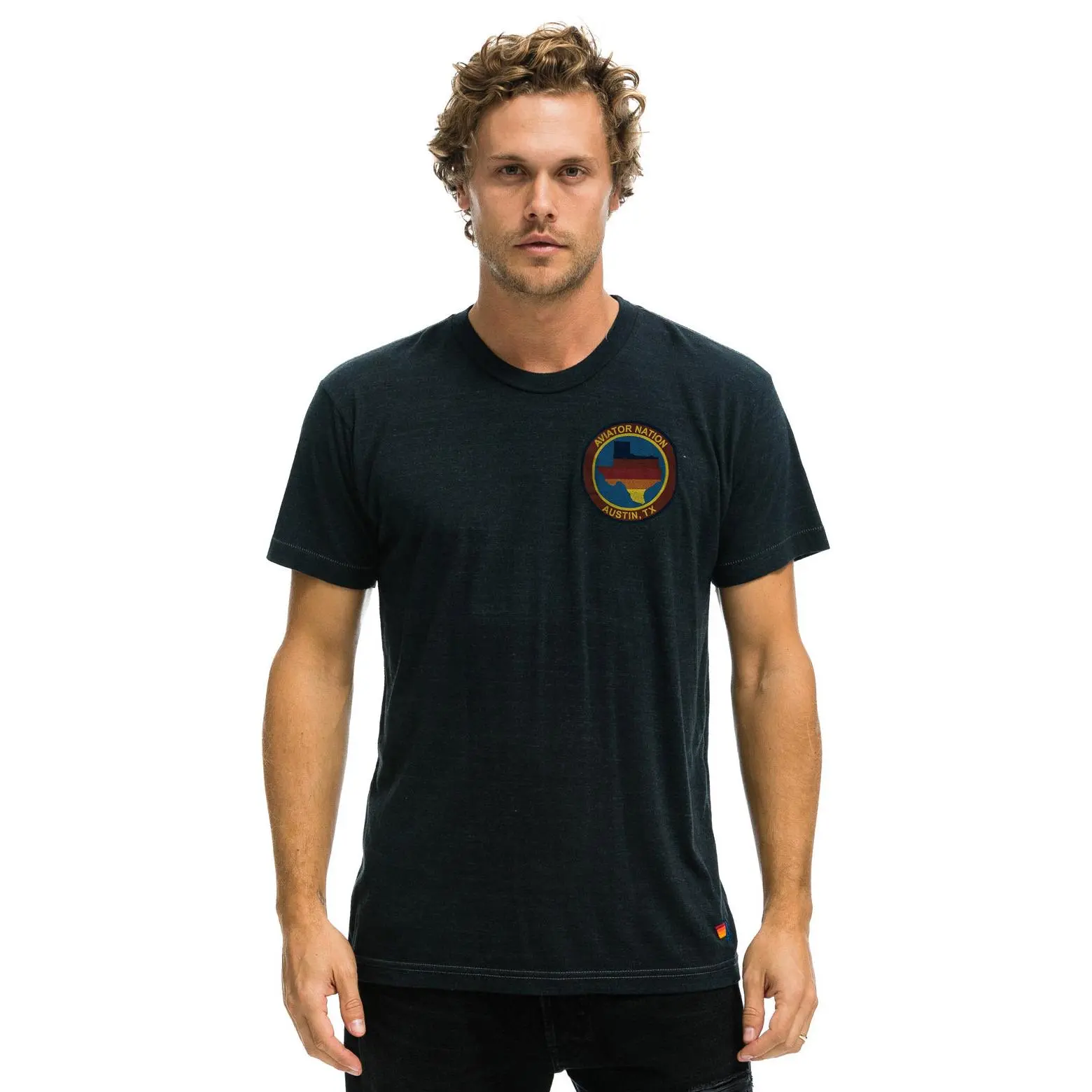 SIGNATURE TEXAS SMALL LOGO TEE - CHARCOAL
