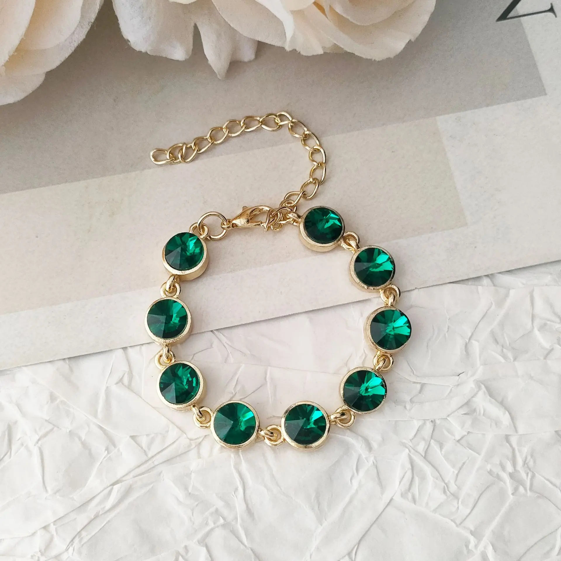 Dark green bracelet(15cm+7cm)