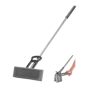 VEVOR Sponge Mop, High-Density PU Sponge Mop with 1 Pcs Sponge Mop Replacement, Easy to Squeeze Sponge Mop with Hook Loop for Head Change, Fit for Various Floors Cleaning