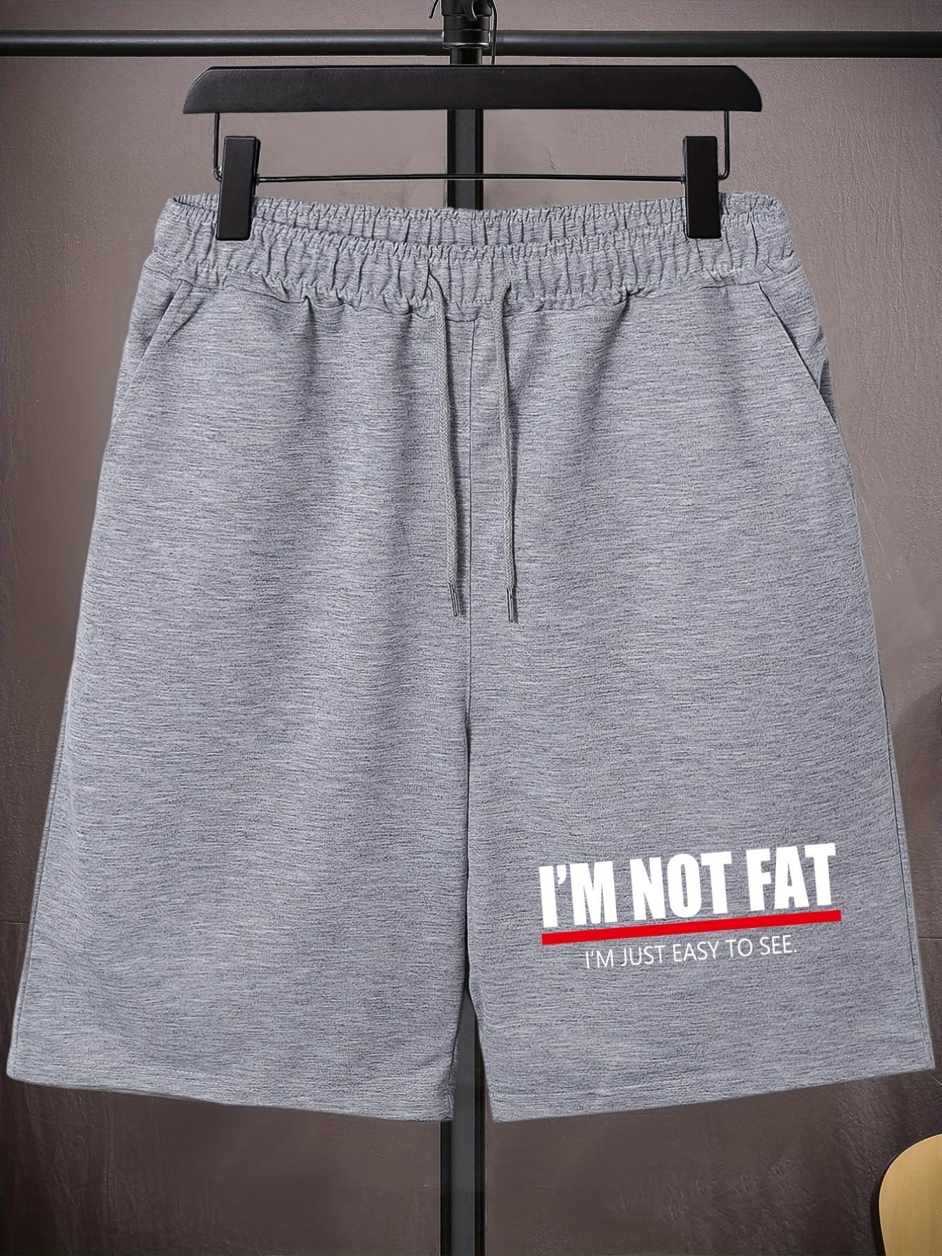 Men'S Oversized Print Drawstring Solid Color Sports Shorts with Extra Elasticity for Spring And Summer, Plus Size