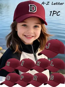 1PC 26 Letters Kids Baseball Cap For Boys And Girls 3-8 Age Adjustable Casual Wear Sun Hat Comfortable For School Outdoor Sports Funny Cap Adjustable Fit Hat