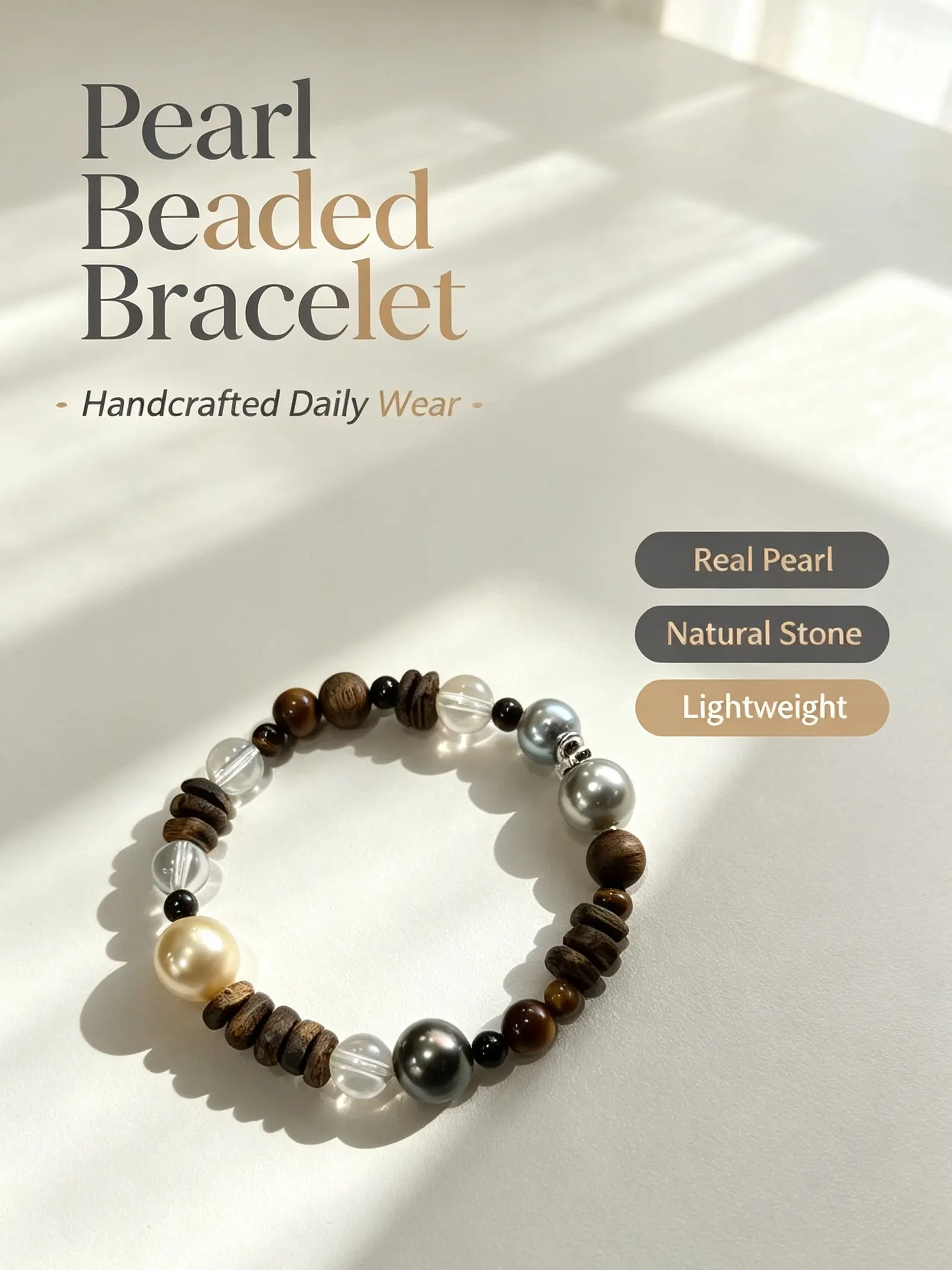 NO.36-Handmade Vintage Pearl Healing Bracelet You Need This Fall