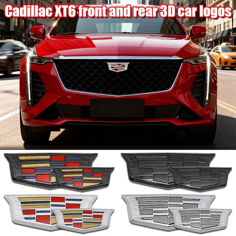 Cadillac Car Front Rear Emblem, Hood Decoration Part, Scratch-Resistant Reinforced Badge Replacement, Fits Xt6 Models, Exterior Modification Accessories