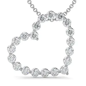 1 Ct Diamond Heart Pendant Necklace in White, Yellow, or Rose Gold Lab Grown