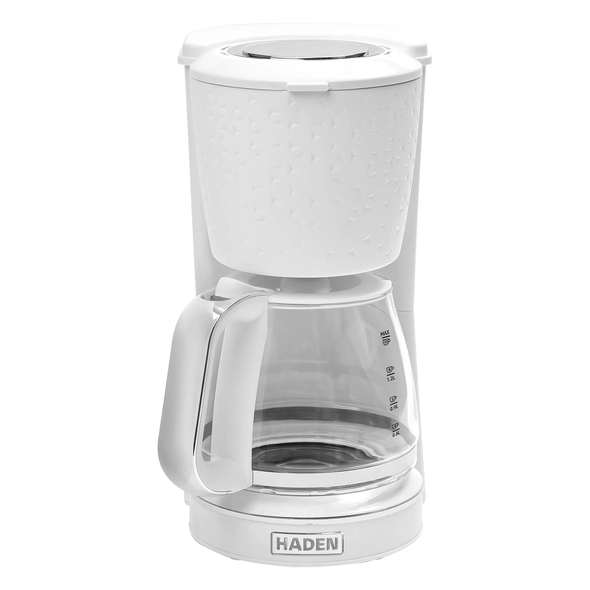 Haden Starbeck Coffee Machine, 10 Cup Automatic Coffee Maker, White & Chrome