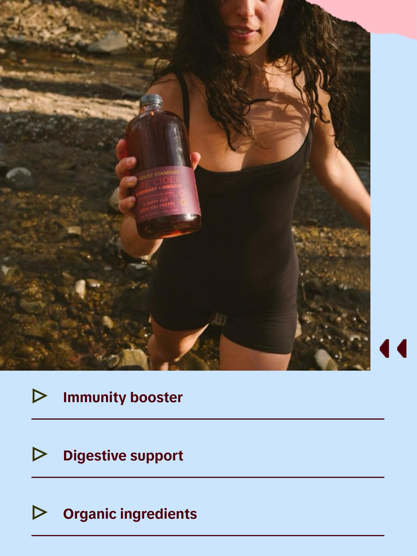 Organic Fire Cider Elderberry Hibiscus Probiotic & Gut Tonic for Immunity