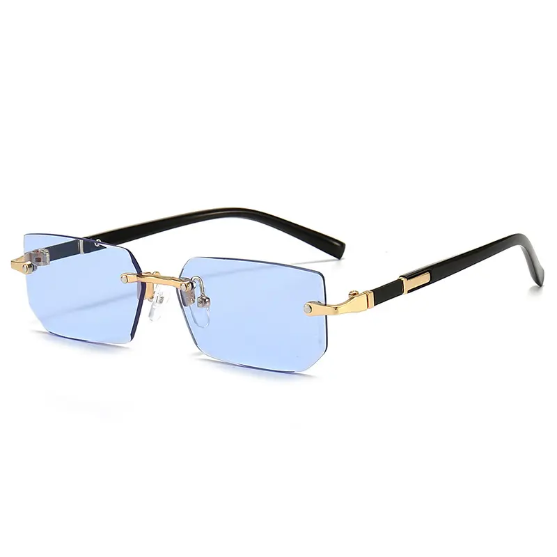 2-Pack Vintage Rectangle Oval Sunglasses Women Men - Metal  display picture 1