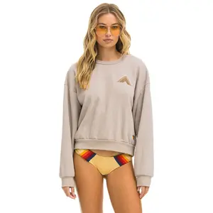 MOUNTAIN STITCH RELAXED CREW SWEATSHIRT - SAND // TAN