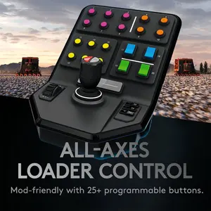 Logitech G Heavy Equipment Bundle Simulation Wheel, Pedals and Side Panel Control Deck