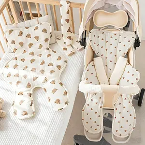 1pc Baby Infant Stroller Cushion, Reversible Soft 3D Plush, Winter Thickened Warm Design, Cute Washable Print, Perfect Baby Gift