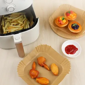 EcoParch Non-Stick Air Fryer Parchment Paper Liners, Easy Clean Disposable Baking Sheets for Grilling, Microwave Safe, Ideal for Home & Commercial Use, Party Supplies, Kitchen Convenience|Pleated Edge Design|Disposable Tableware, Air Fryer Accessories