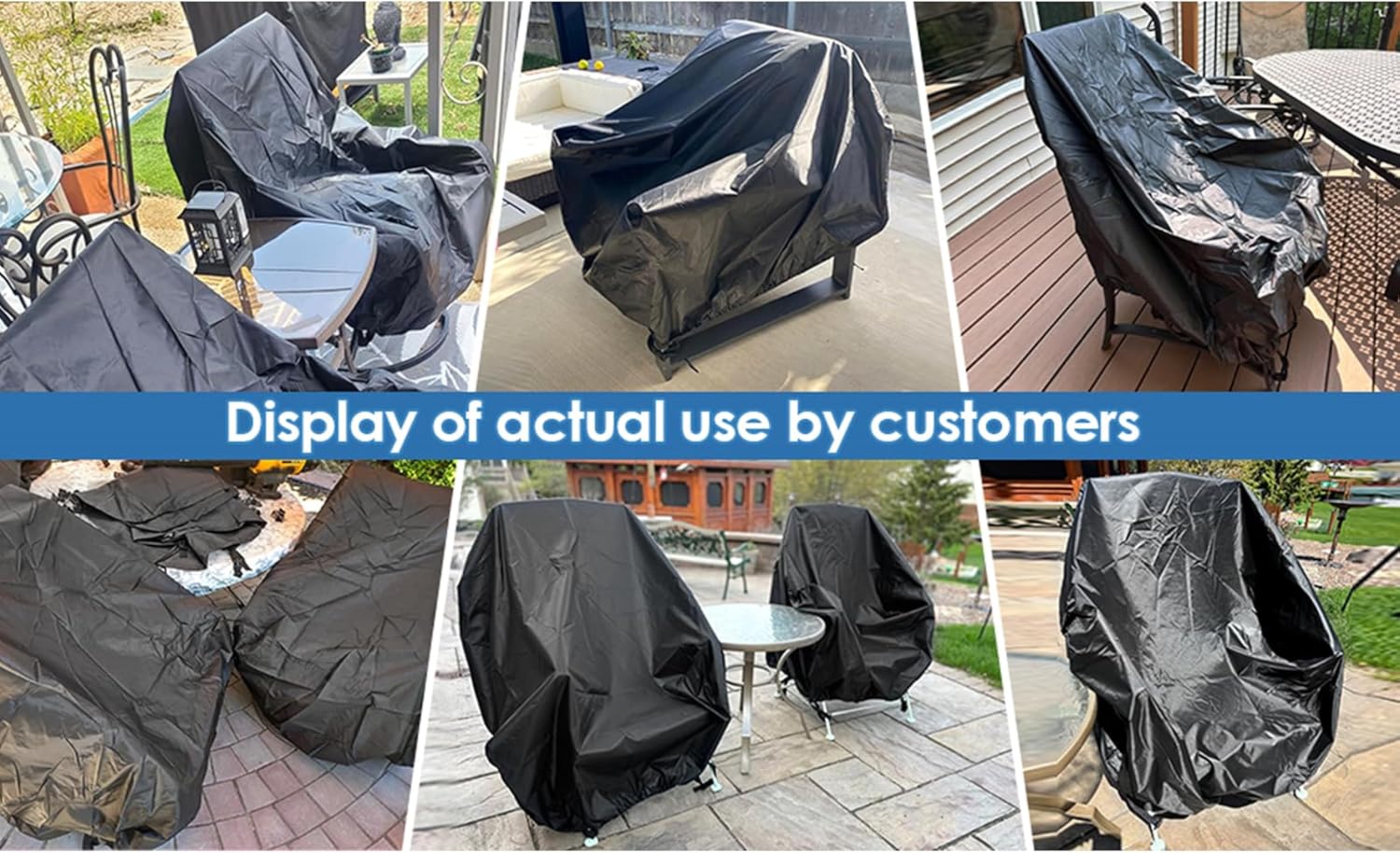 Garden Chair Covers Winterproof Outdoor Chair Covers 2 Pack, Outdoor Swivel Chair Covers Waterproof, Patio Chair Covers 420D Oxford Fabric Dustproof Patio Furniture Covers, 35"Lx38"Wx29"H