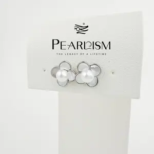 【Live】PEARLISM Dainty Everyday Freshwater AK Pearl Earrings | 6mm Clover Design Silver Hypoallergenic-AFAE002