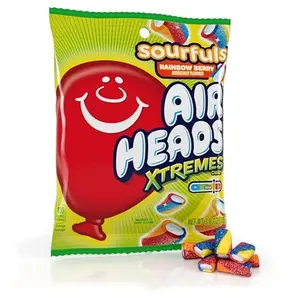 Airheads Xtremes Sourfuls, Sweetly Sour Candy, Rainbow Berry, Individually Wrapped Bulk Candy for Adults & Kids, Party, Concessions, Non-Melting, 3.8 oz