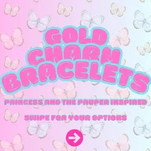 Gold Charm Bracelet Inspired by Barbie's Princess and the Pauper Featuring Enchanting Butterfly Design
