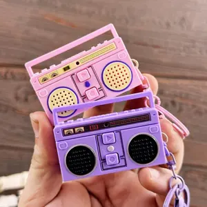 Creative Funny Mini Radio Recorder Music Toys Classical Bag Ornaments Keychain Gift