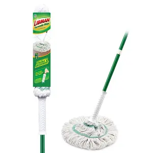 Libman White Tornado Twist Mop: Non-Abrasive Steel Handle, Multipurpose Floor Cleaning, Laminate And Tile Compatible