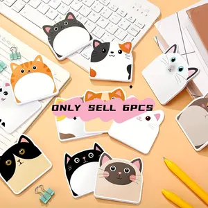 Set of 5 Books with 150 Cartoon Circle Cat Sticky Notes, Cute Cat Series Notebook Notes, Perfect Gift for Cat Lovers & Note-Takers, Stickers