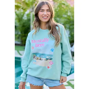 Mentally Here Mint Graphic Sweatshirt