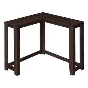 HomeRoots 489756 36 in. Espresso Solid Wood Distressed Corner Console Table