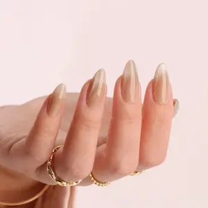 Cat Eye 002 - Dazzling Almond Shape Long Press-On Nails with Adhesive Tabs & Alcohol Prep Pads Ready-to-Press Collection