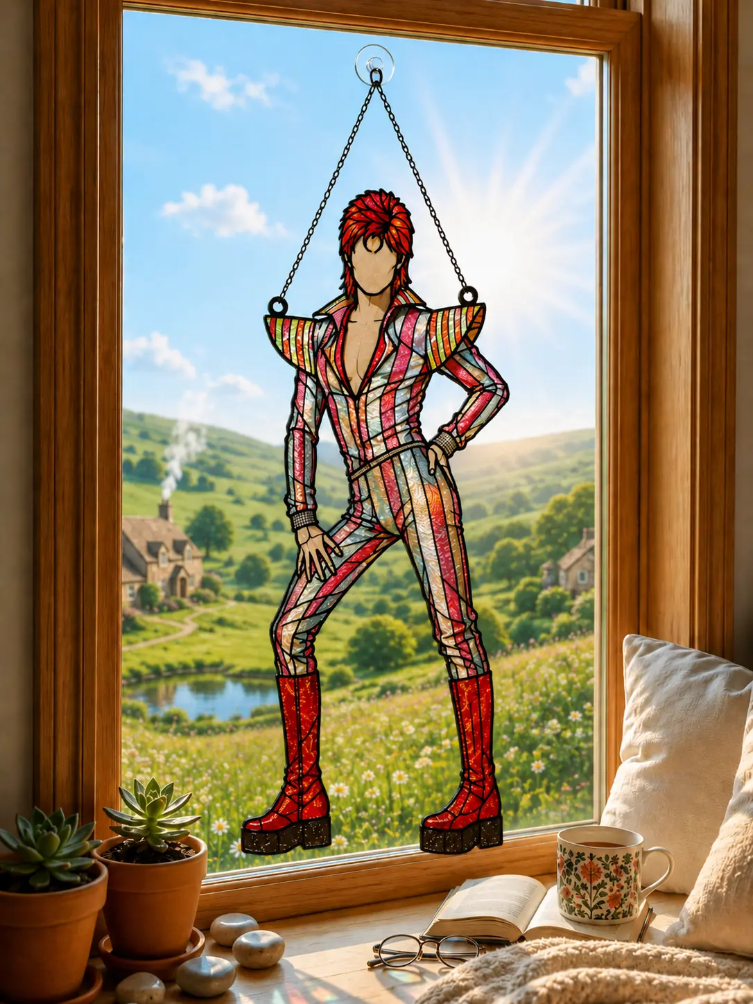 David Bowie Acrylic Suncatcher Ornaments, Rock And Roll Window Hanging Suncatcher Ornaments