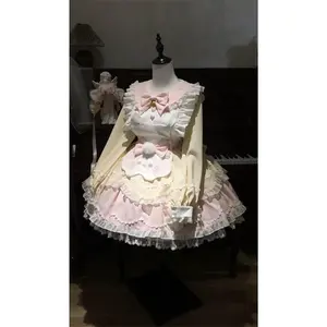 Autumn Sweet Japanese Lolita Kawaii Elegant Dress Women Princess  Bow Design Dresses Female Fairy Chic Korean Popular Clothes