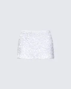 Twila Silver Shell Sequin Mini Skirt