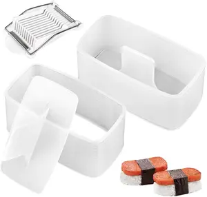Musubi Mold Kit Musubi Maker Press 2 Pack with Luncheon Meat Slicer and Rice Paddle - Create Authentic Hawaiian Musubi at Home Non-Stick, The Musubi Mold is Used in Hawaii Restaurants Kitchen Set