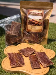 Treat Flat Esophagus Dog Treats Thin Crunchy Natural Chews 100% Beef Esophagus Single Ingredient No Additives Ideal for Training