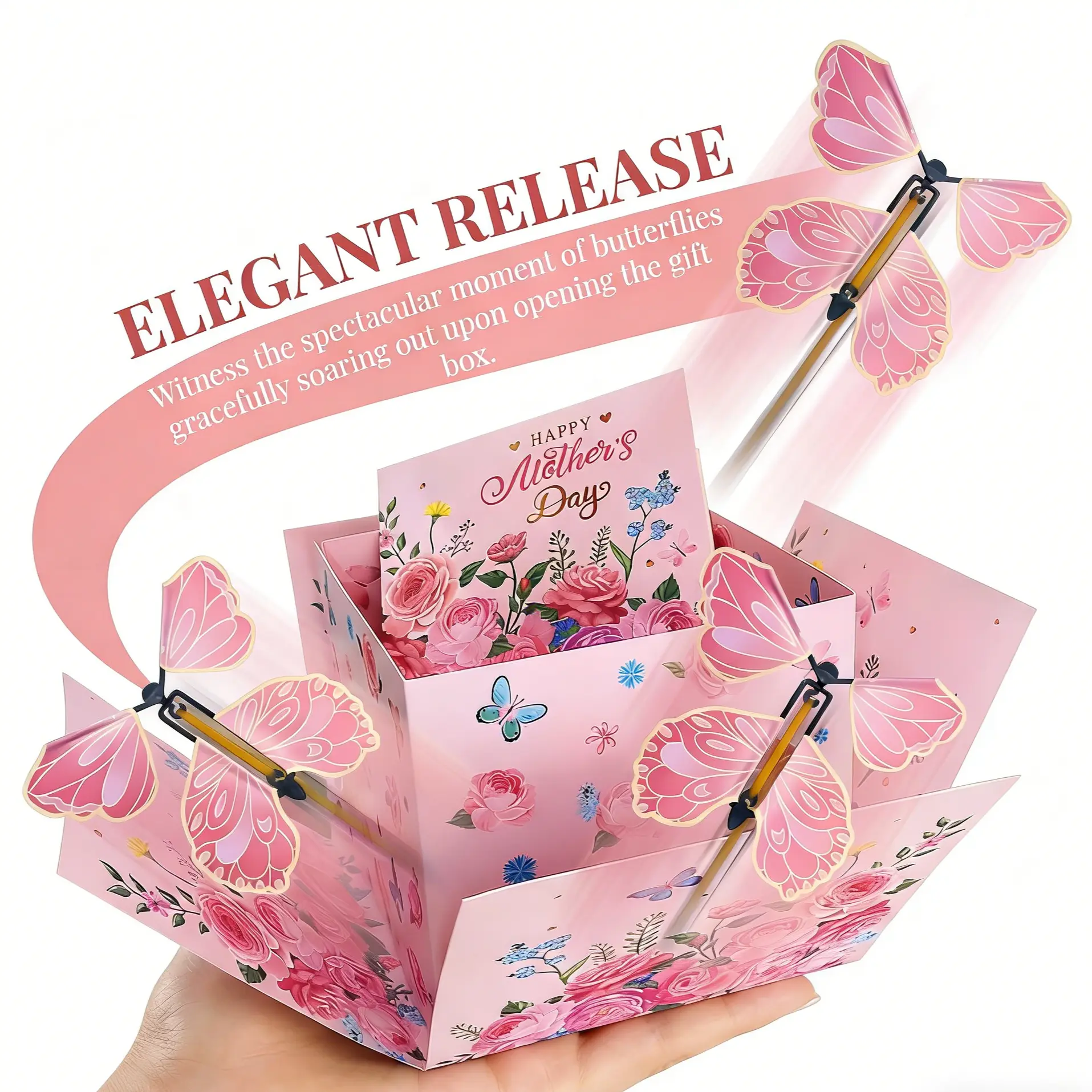 Flying Butterfly Surprise Box Exploding Gifts Box Butterfly Explosion Box Surprise Cake, DIY Butterfly Pop Up for Birthday,graduation surprise Gift