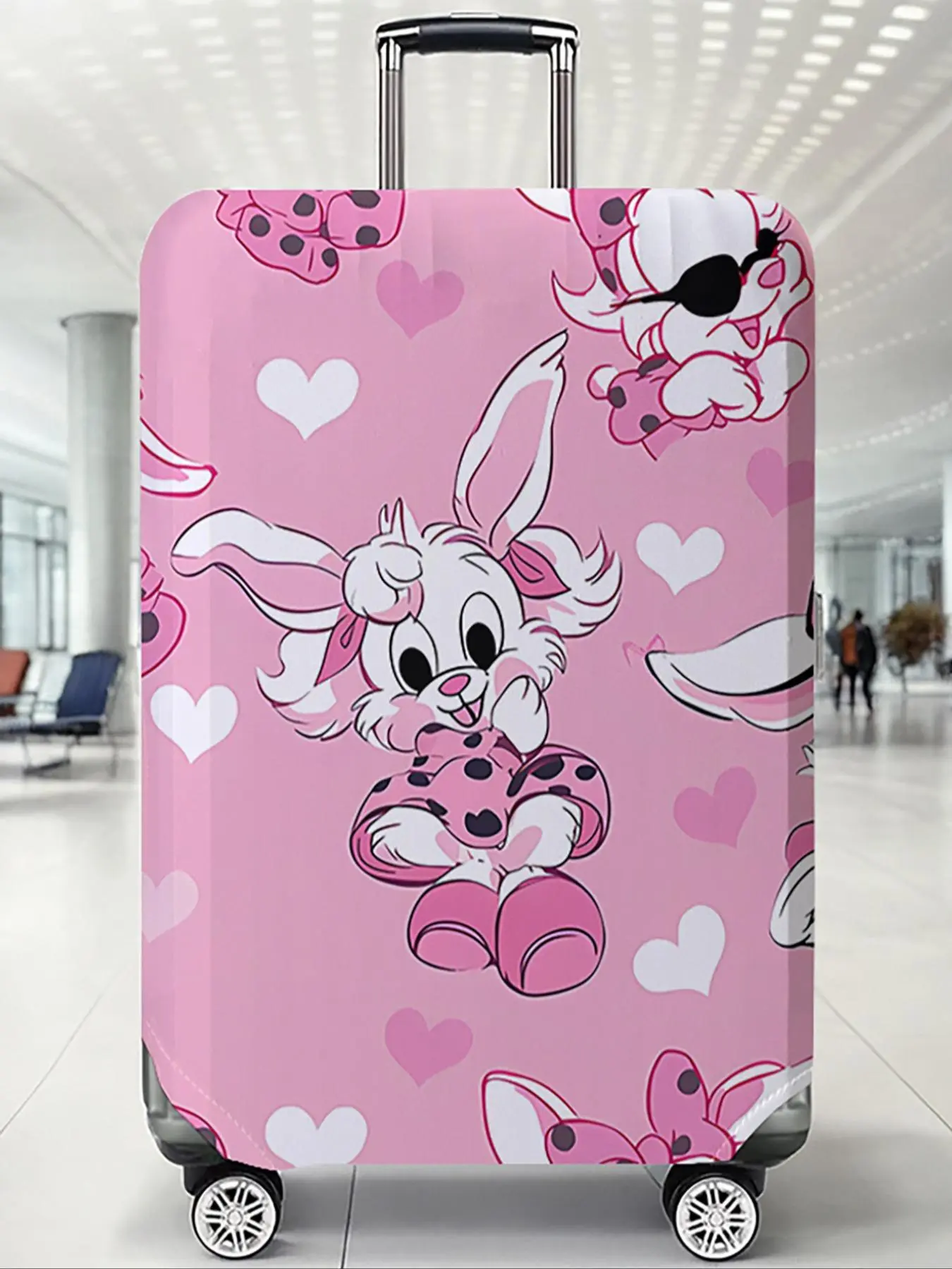Random Rabbit Pattern Luggage Protector, Casual Dust-proof Travel Accessories, Elastic Luggage Protective Cover for Women & Men, Travel Essentials Carryall, Versatile Travel Accessory, Durable Travel Accessory, Travel Gear, Luggage Covers