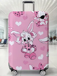 Random Rabbit Pattern Luggage Protector, Casual Dust-proof Travel Accessories, Elastic Luggage Cover for Women & Men, Travel Essentials Carryall