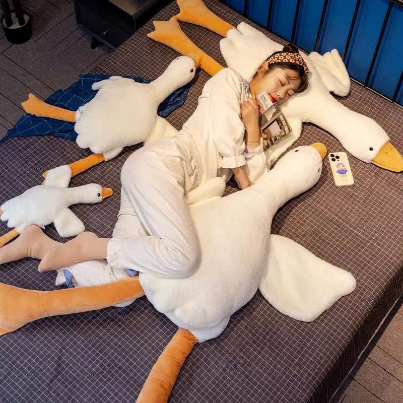 Hot 35/50/90/130CM Funny Goose Plush Stuffed Soft Duck Sleeping Pillow Sofa Cushion Kids Girlfriend Birthday Gift Toy